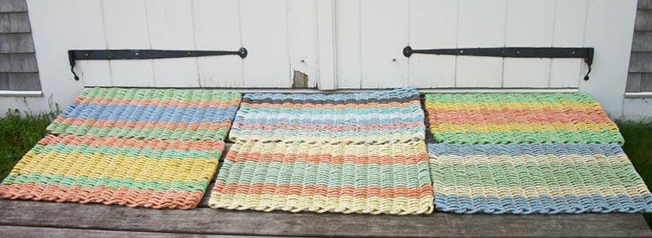 Door mat made from recycled float-rope