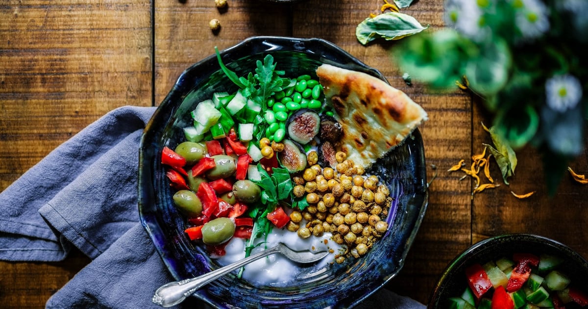 A bowl of vegan food