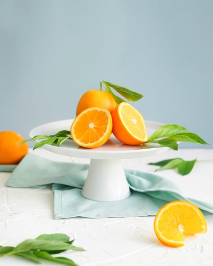 Sliced oranges on a cake topper