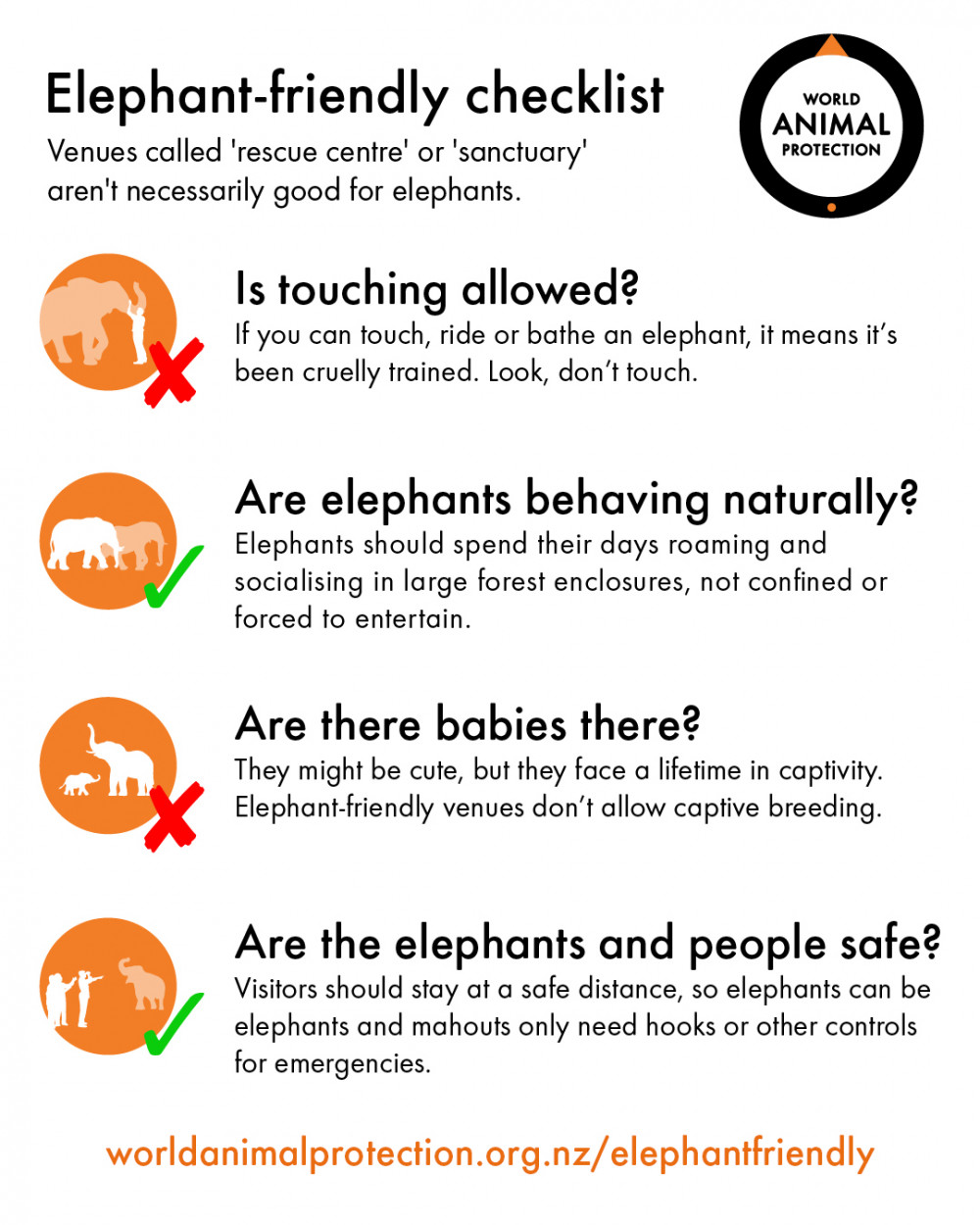 Elephant friendly checklist